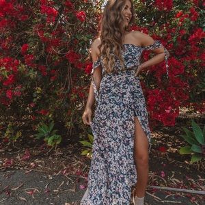 Vici Fantasia Off The Shoulder Maxi Dress